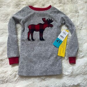 Eddie Bauer Kids Red and Gray PJ shirt 4T